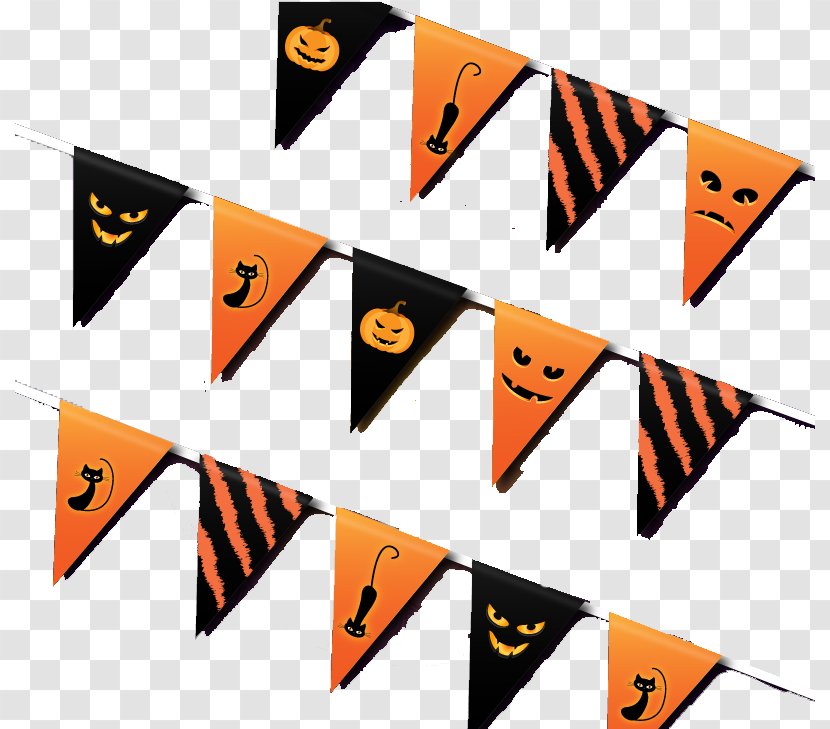 Halloween Clip Art - Triangle - Beautifully Hanging Flag Vector Material Transparent PNG