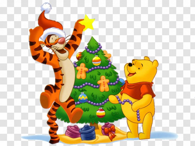 Winnie-the-Pooh Tigger Eeyore Piglet Santa Claus - Winnie The Pooh And A Day For - Patel Sign Transparent PNG