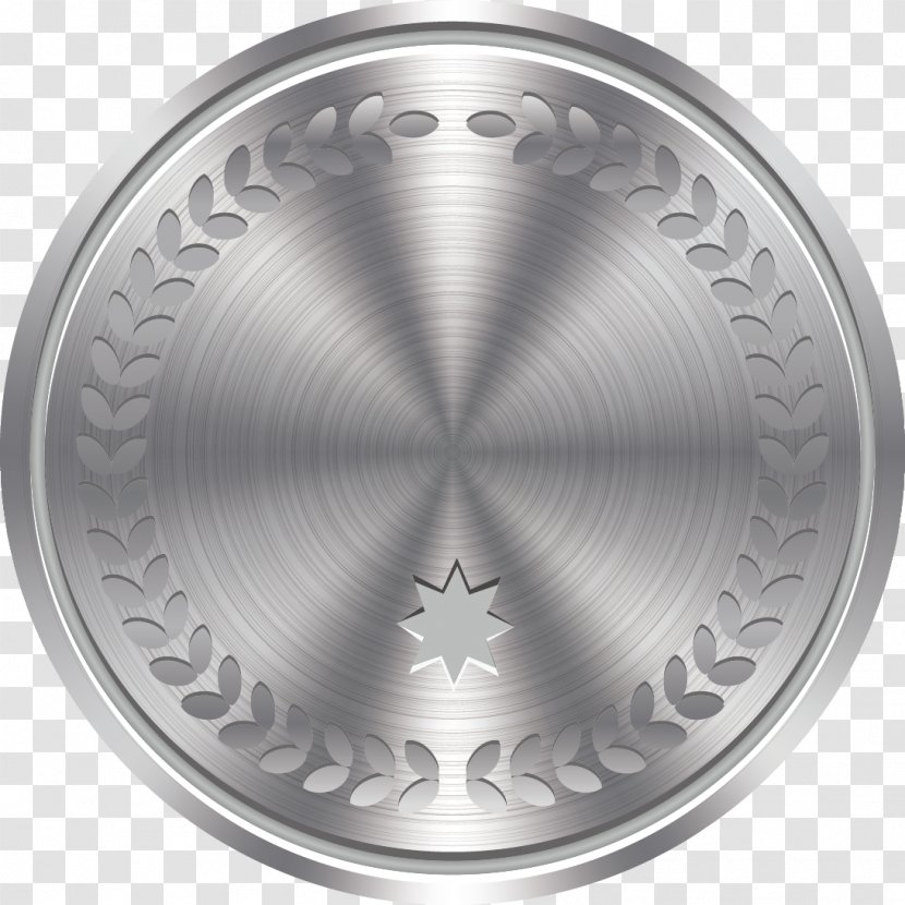 Badge Metal Silver - Hubcap - Vector Painted Metallic Coins Transparent PNG