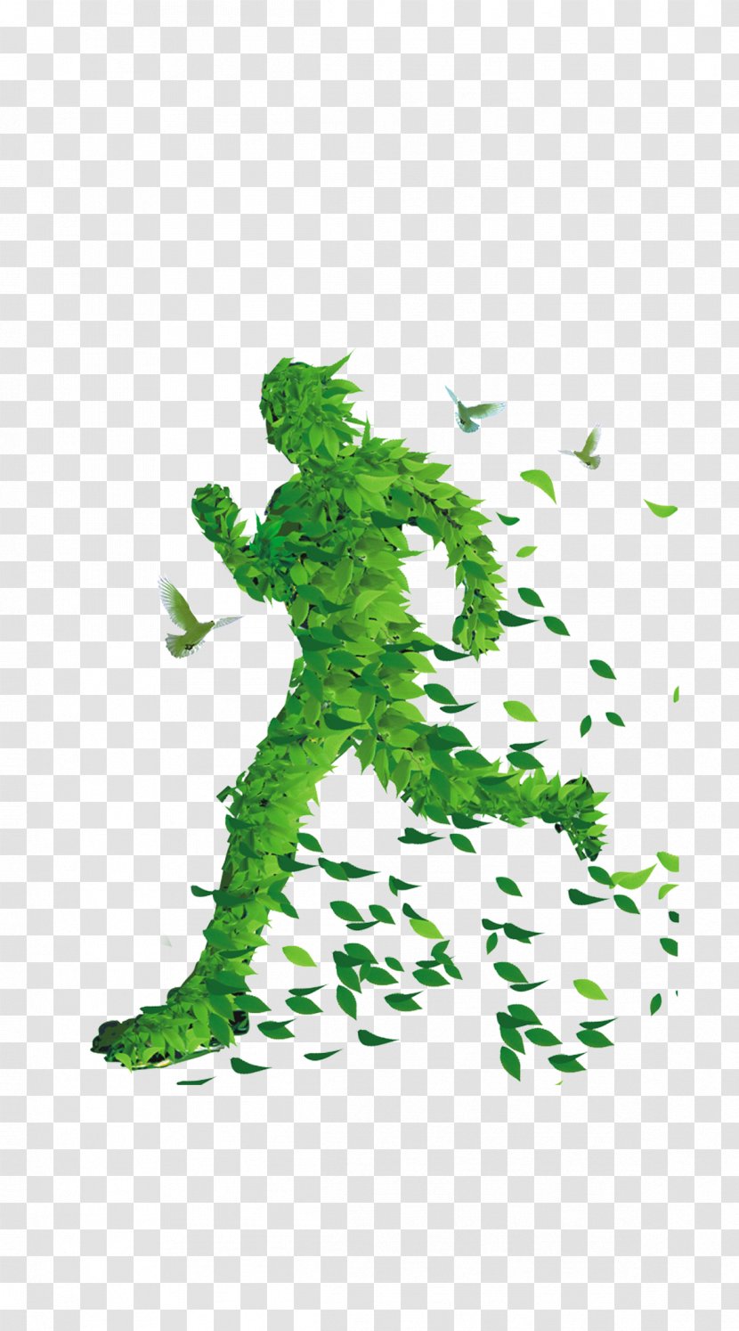 Poster - Plant - Green Man Running Transparent PNG
