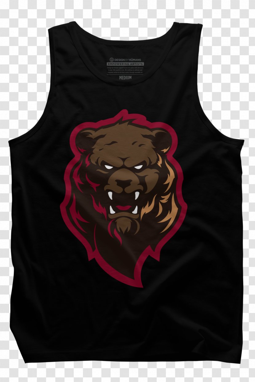 T-shirt Clothing Sleeveless Shirt Outerwear - Black - Grizzly Transparent PNG