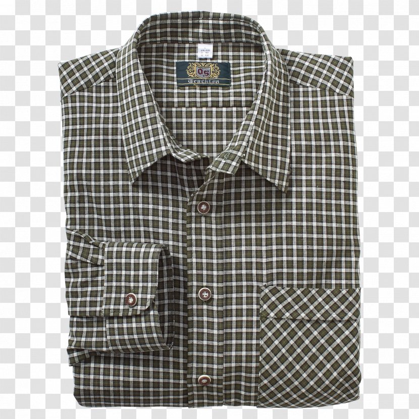 Dress Shirt Checkerboard Tartan Flannel - Collar Transparent PNG