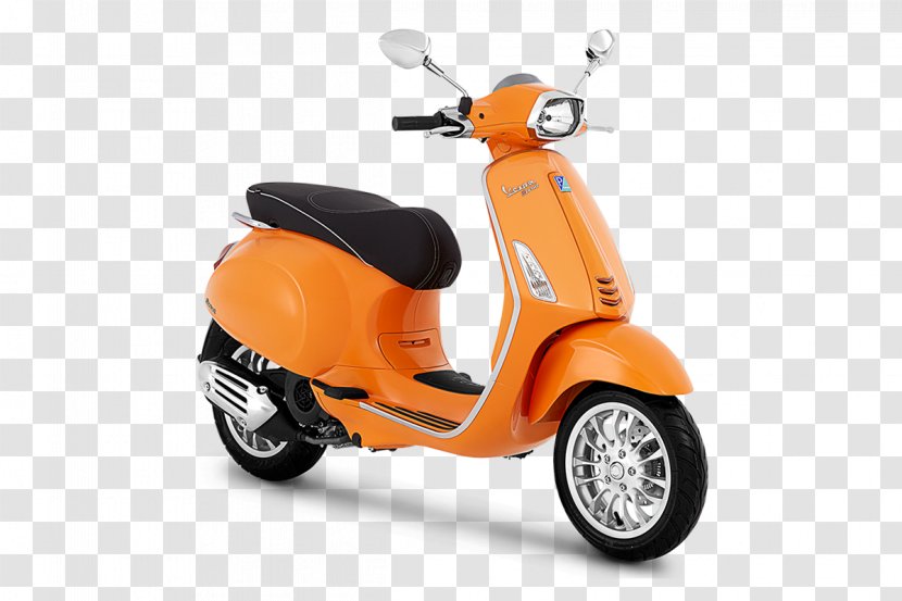 Piaggio Vespa GTS Sprint Motorcycle - Orange Transparent PNG