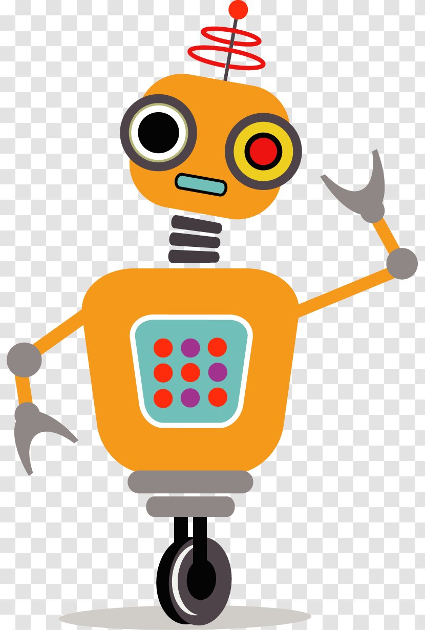 Robot Cartoon Euclidean Vector - Yellow - Hand-drawn Transparent PNG