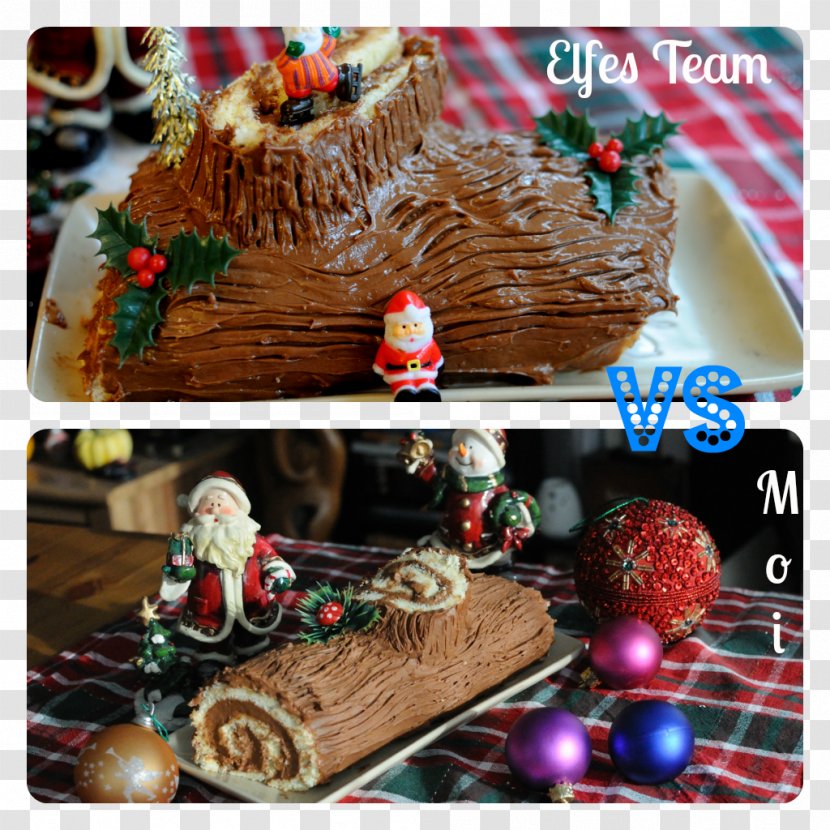 Gingerbread House Yule Log Lebkuchen Chocolate Cake - Christmas Delicacies Transparent PNG
