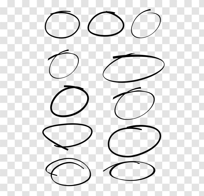 Circle Handwriting Point Clip Art - Oval Transparent PNG