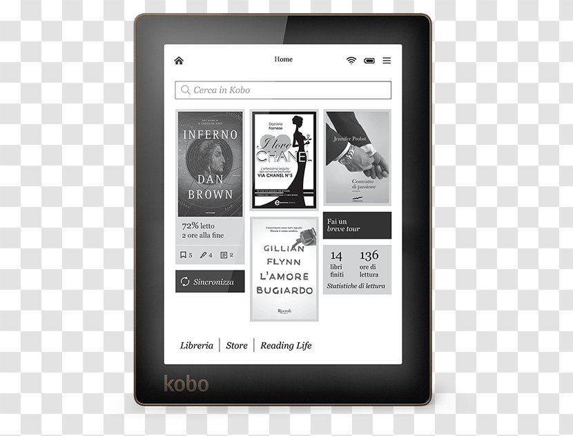 Kobo Glo Aura HD Touch EReader - Text - Act Prep Book Study Transparent PNG