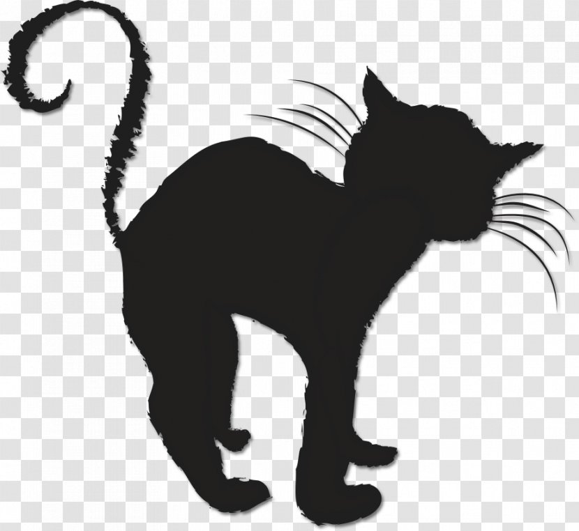 Black Cat Friday The 13th Kitten Whiskers Clip Art - Carnivoran Transparent PNG