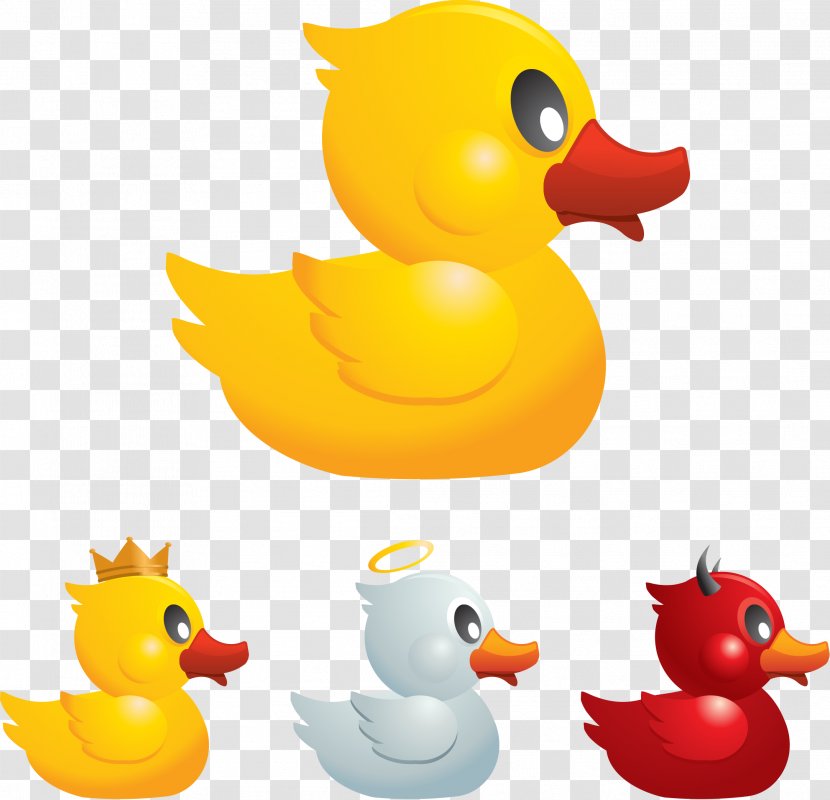 Donald Duck Cartoon - Water Bird - Small Yellow Toy Vector Illustration Transparent PNG