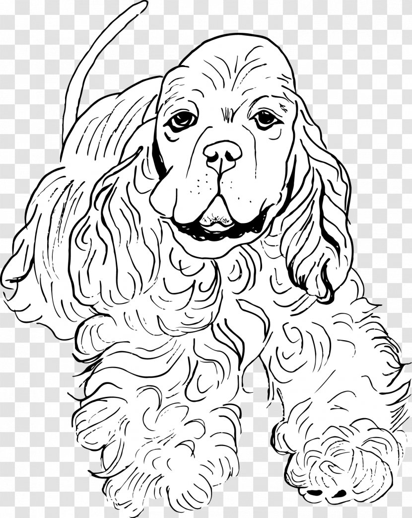 Dog Breed Puppy Spaniel Line Art - White Transparent PNG