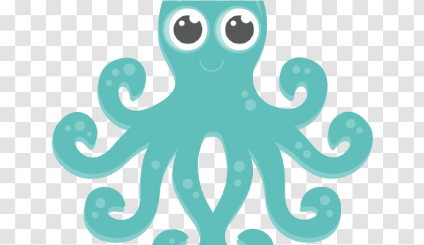 Octopus Cartoon - Teal Turquoise Transparent PNG