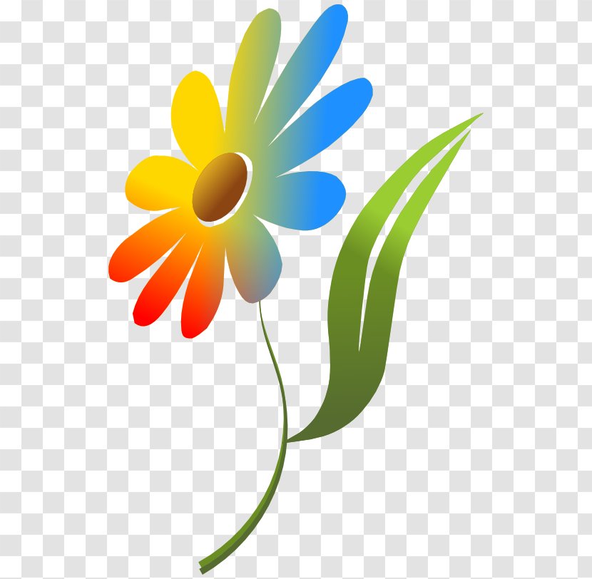 Color Flower Clip Art - Rainbow Rose - Colors Transparent PNG
