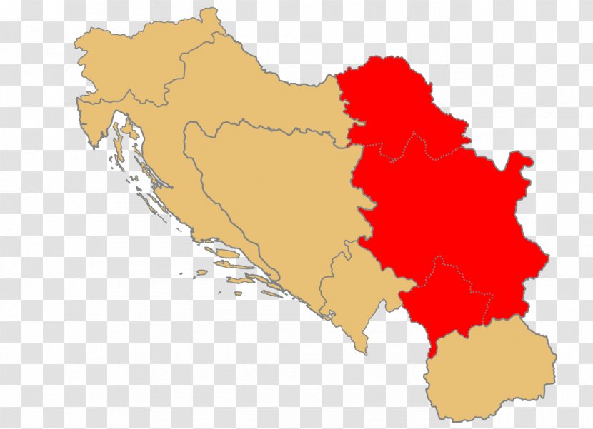 Yugoslav Wars Croatian War Of Independence Breakup Yugoslavia Second World Serbia - Map Transparent PNG