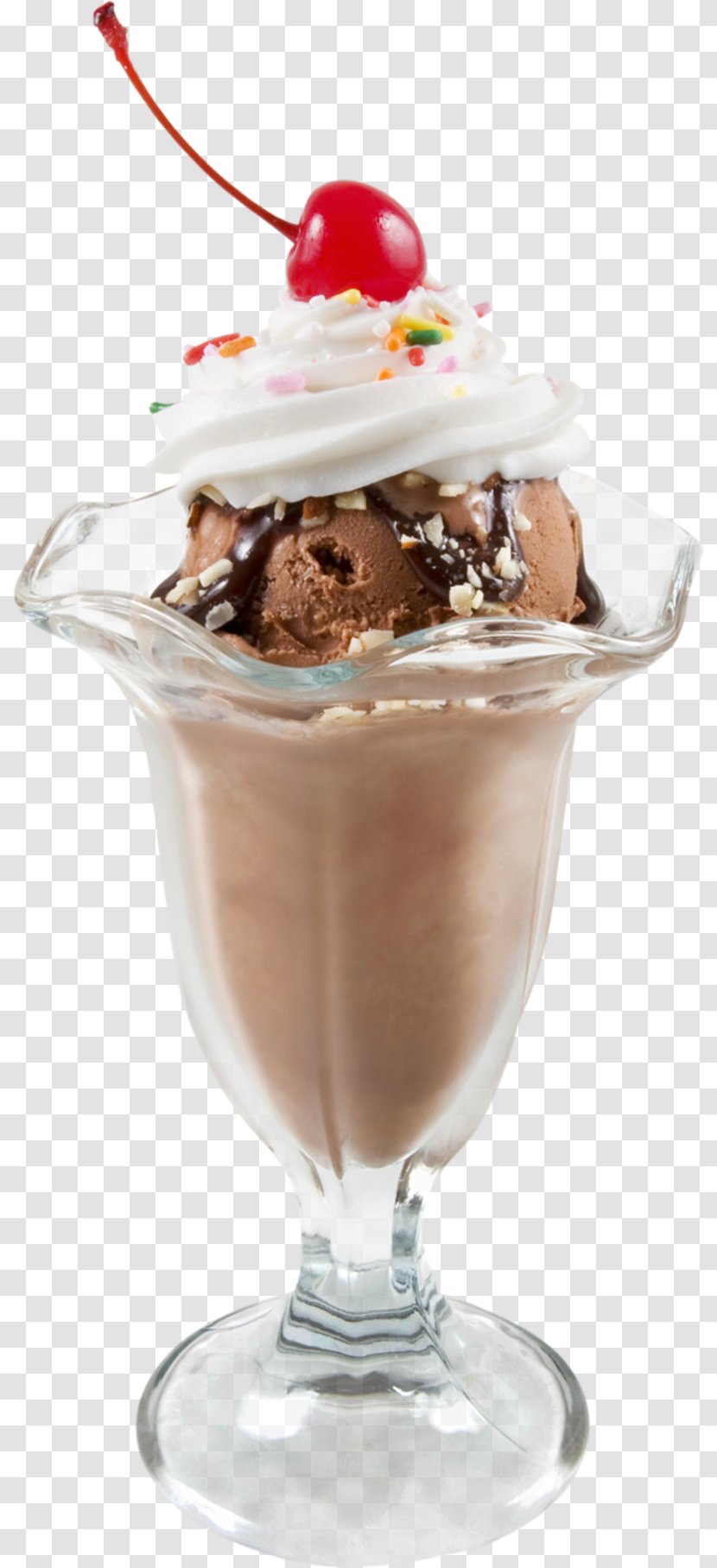 Sundae Chocolate Ice Cream Milkshake Transparent PNG
