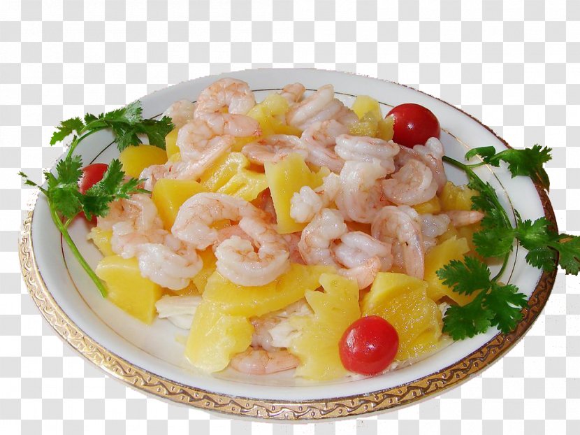 Chinese Cuisine Sichuan Hotel Restaurant Dish - Food - Features Pineapple Shrimp Transparent PNG