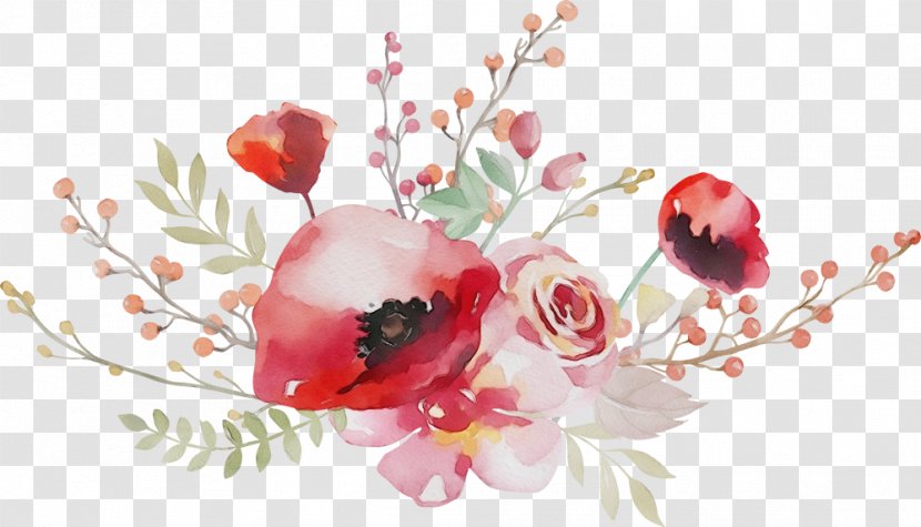 Red Watercolor Flowers - Flower - Rose Artificial Transparent PNG
