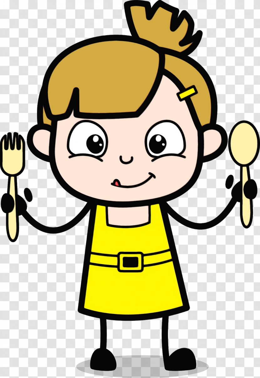 Cartoon Girl Cuteness Drawing Child - Gesture Thumb Transparent PNG