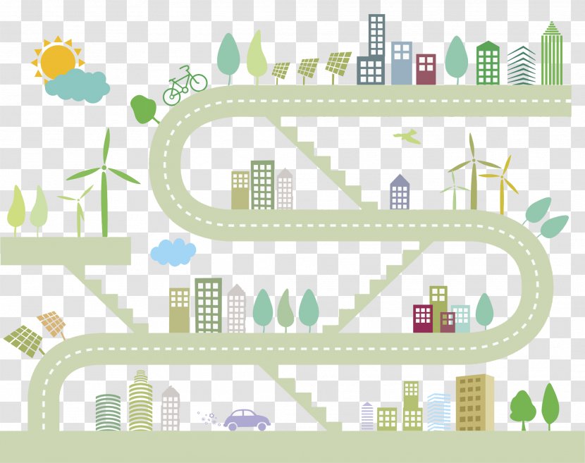 Renewable Energy Illustration - Technology Roadmap - Traffic Route Map Transparent PNG