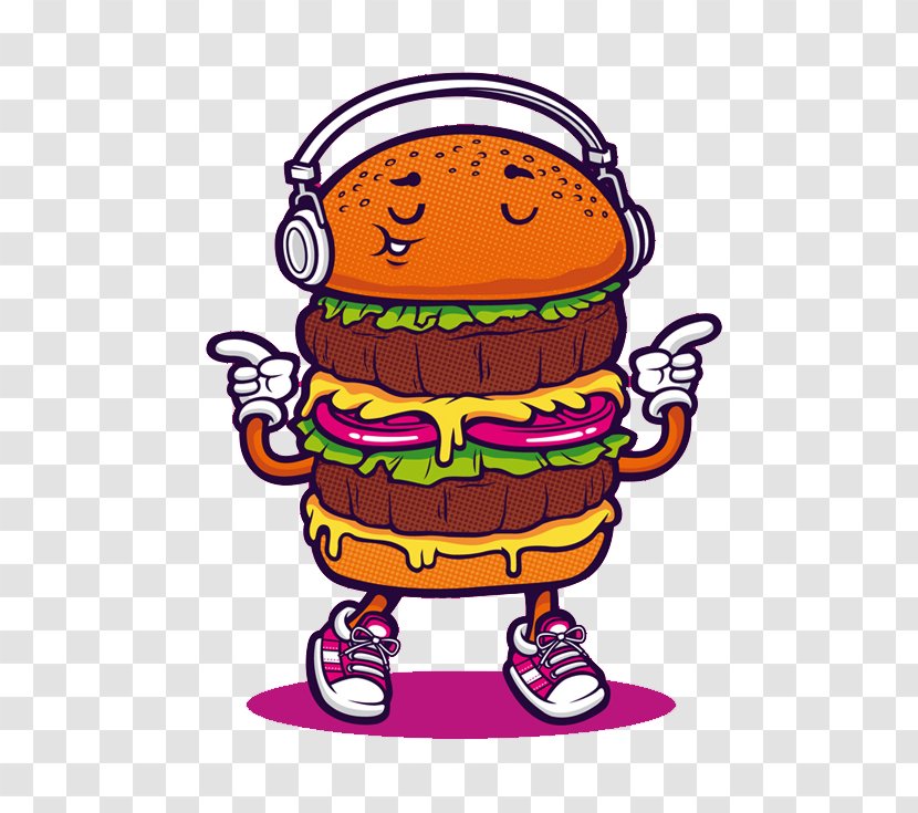 Hamburger T-shirt French Fries Art - Watercolor - Flat Burger Transparent PNG
