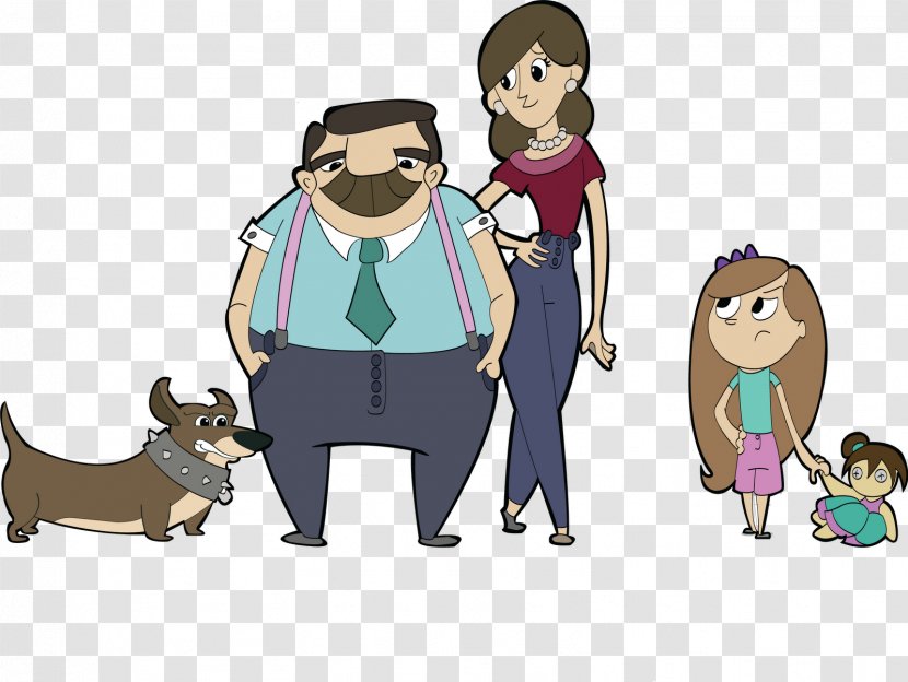 Dog Illustration Clip Art Human Behavior - Cartoon - Family Character Transparent PNG