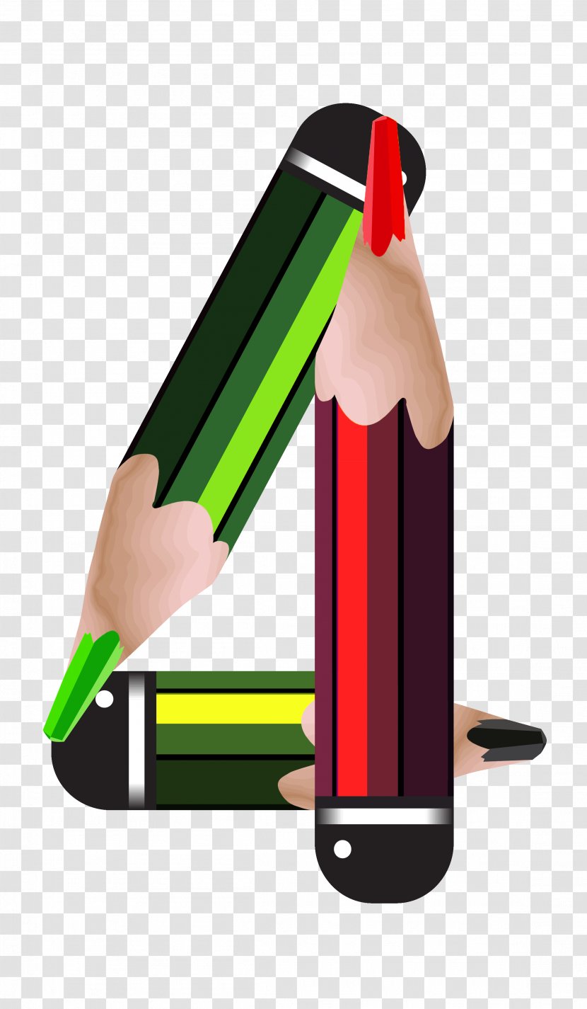 Pencil Blog Clip Art - Animation - Number Four Clipart Image Transparent PNG