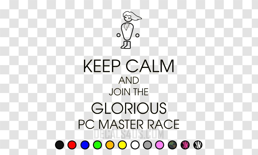 PC Master Race Personal Computer Keep Calm And Carry On Game - Cartoon - Steam Bun Transparent PNG