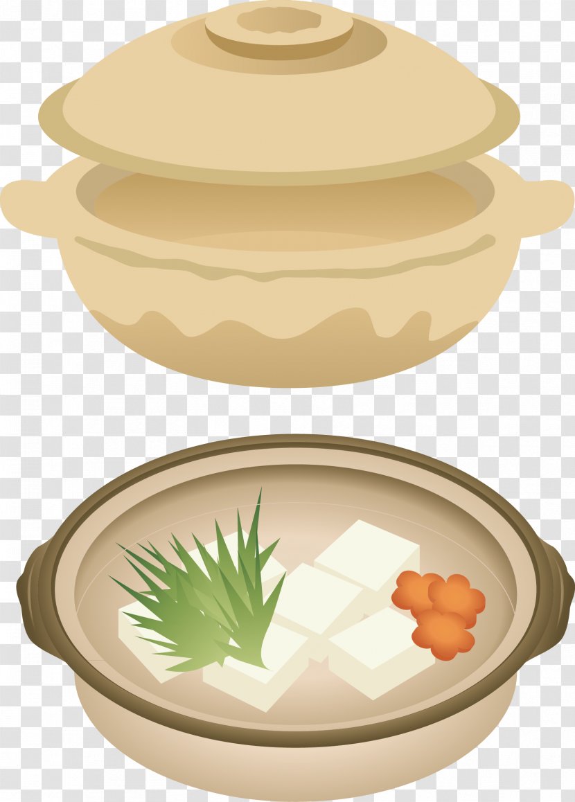 Nabemono Tofu Yudofu Food Dashi - Tableware - The Jar Was Decorated With Patterns Transparent PNG
