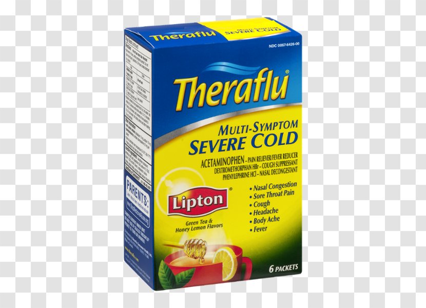 Green Tea Theraflu Common Cold Flavor - Lipton Transparent PNG