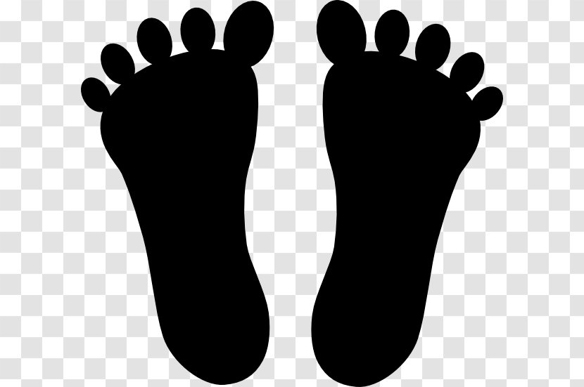 Footprints Bigfoot Clip Art - Black And White Transparent PNG