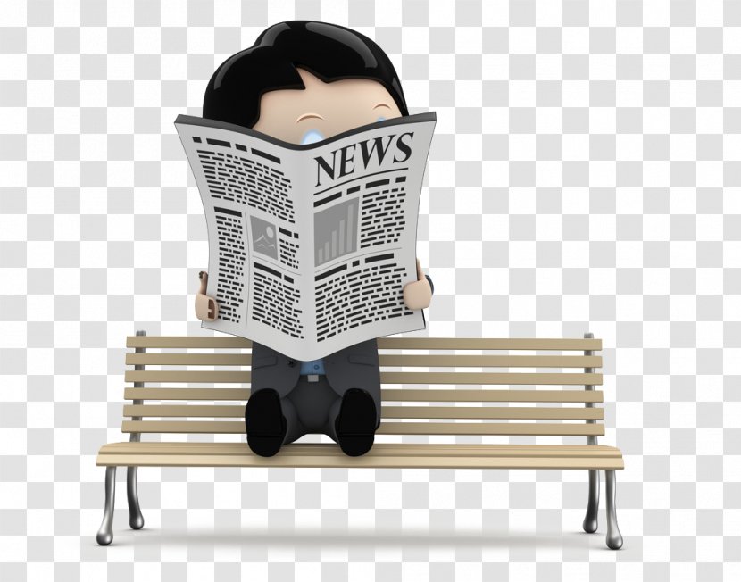 Newspaper January Illustration - Illustrator - Man Sitting Reading A Transparent PNG