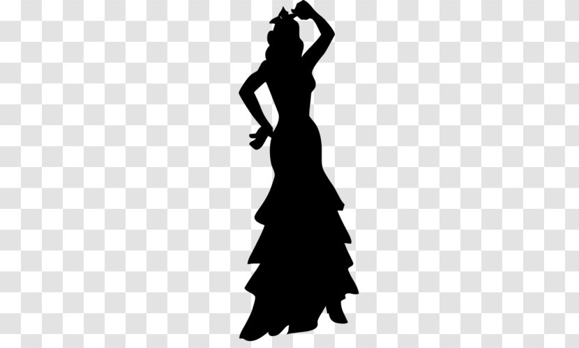 Silhouette Flamenco Belly Dance Traje De Flamenca - Dress Transparent PNG