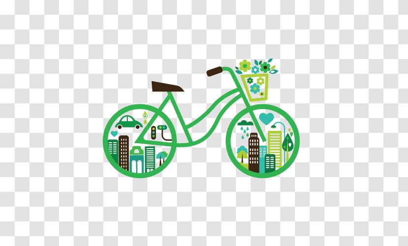 Bicycle-friendly Cycling Illustration - Sports Equipment - Green Bicycle Transparent PNG