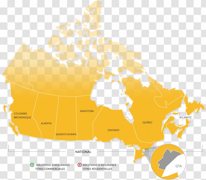 Flag Of Canada Vector Map - Yellow Transparent PNG