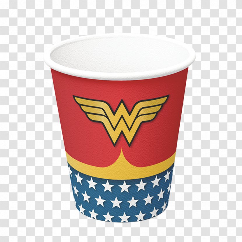 Wonder Woman Paper Party Cup - Convite Transparent PNG