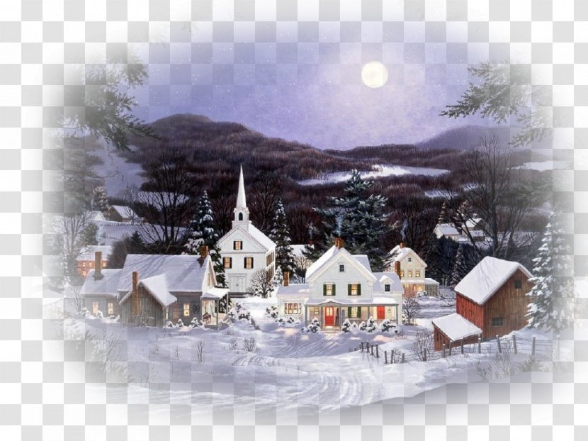 Christmas Village Eve Desktop Wallpaper - Winter Transparent PNG