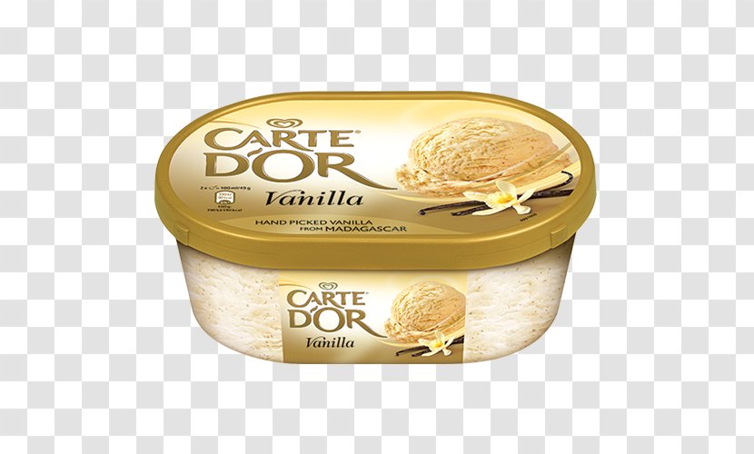 Ice Cream Milk Sorbet Carte D'Or Flat-leaved Vanilla - Koral - Pod Transparent PNG