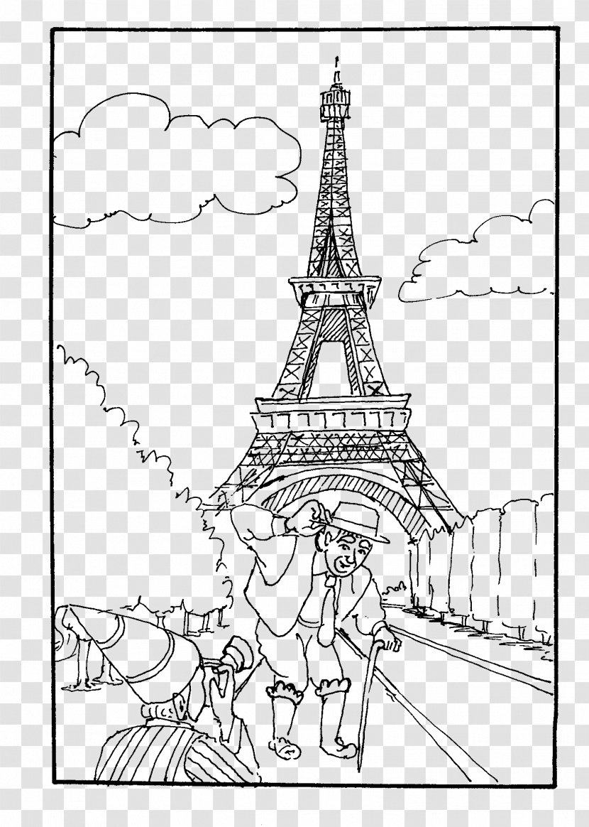 Eiffel Tower Drawing - Text - Style Arch Transparent PNG