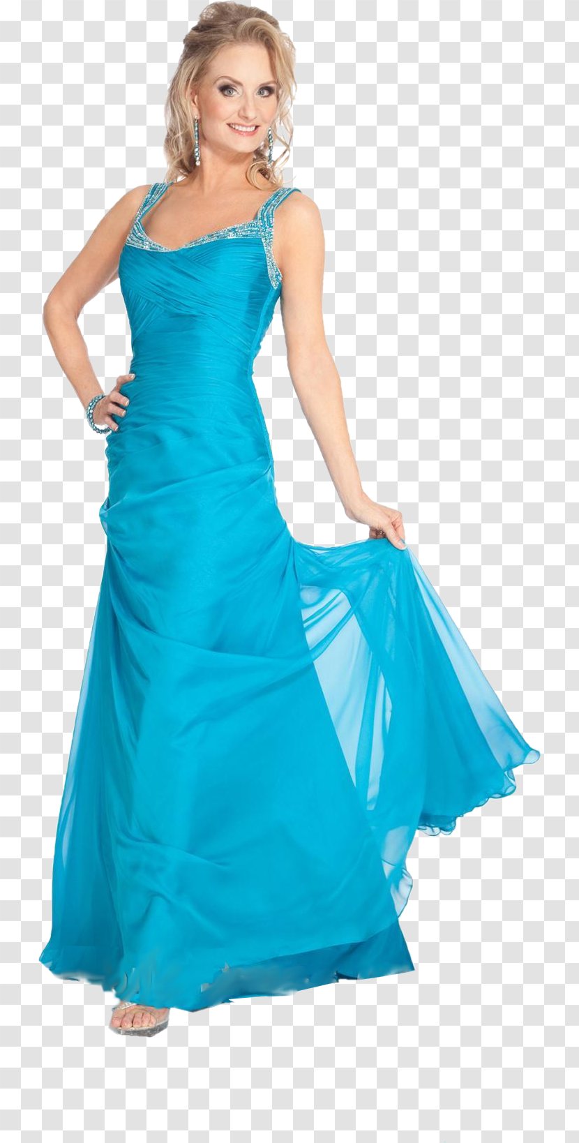Dress Blue Formal Wear Woman Evening Gown - Heart Transparent PNG