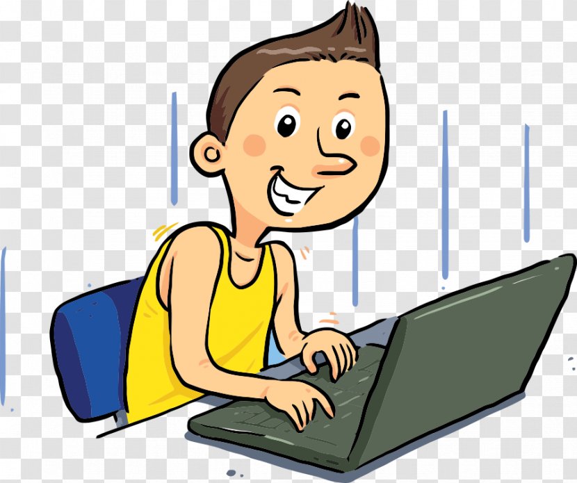 Laptop Internet - Smile - Vector Online Men Transparent PNG