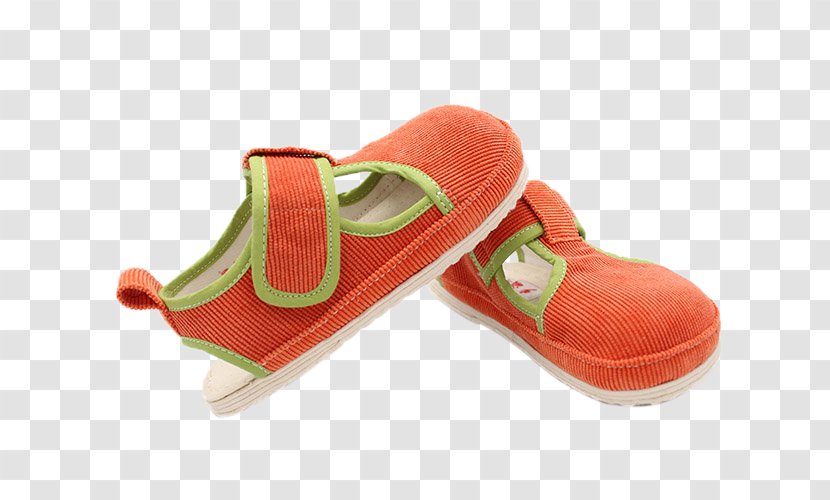 Slipper Baotou Textile - Orange - Step Ying Zhai Melaleuca Cloth Sandals Bottom Children Transparent PNG