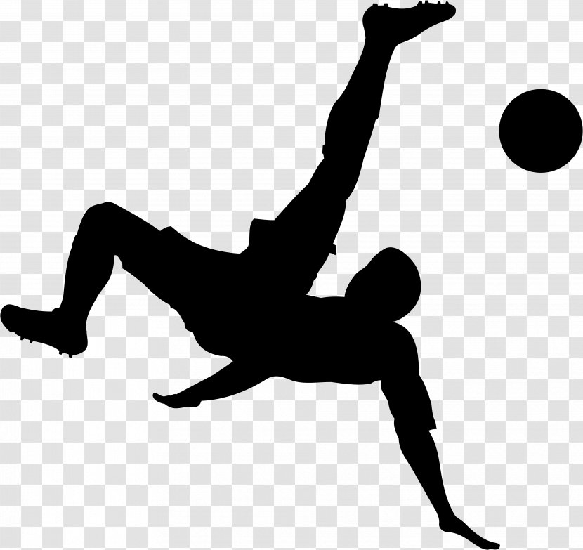 Bicycle Kick Football Player Clip Art - Silhouette Transparent PNG