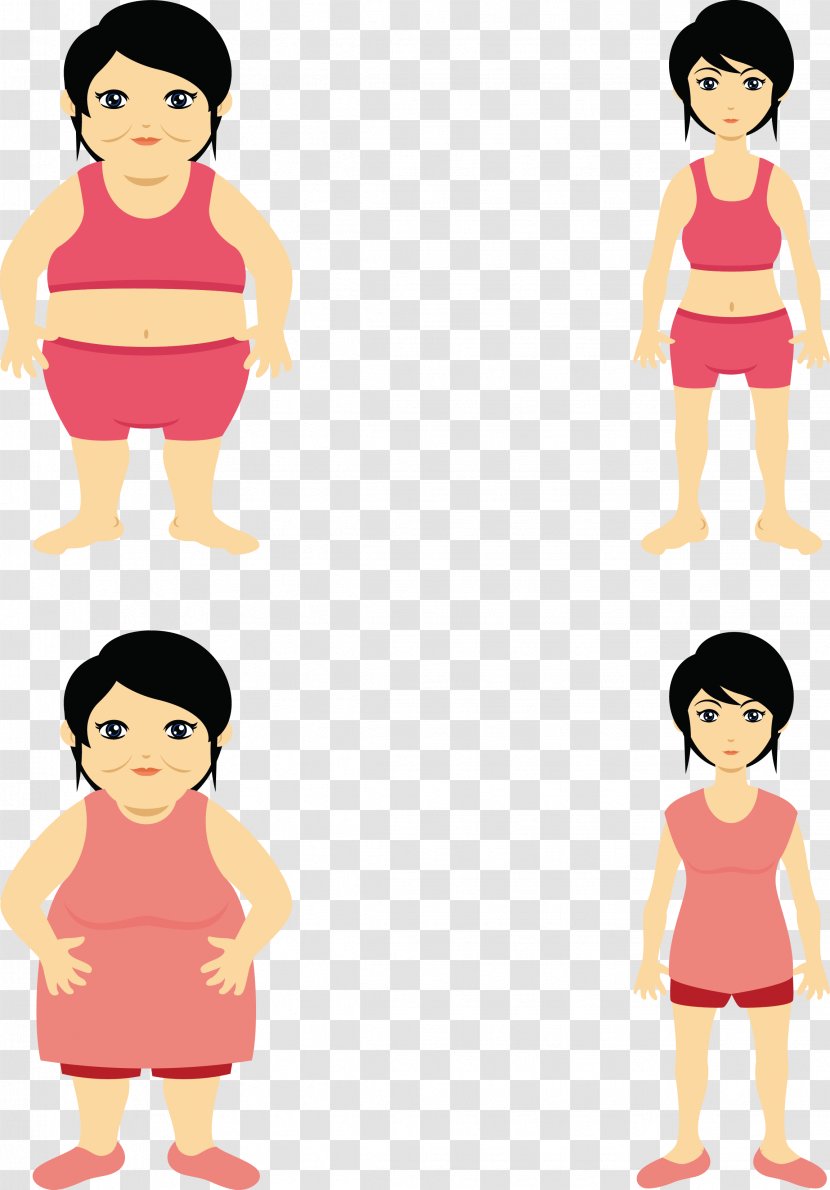 Obesity Illustration - Heart - Obese Woman Vector Transparent PNG
