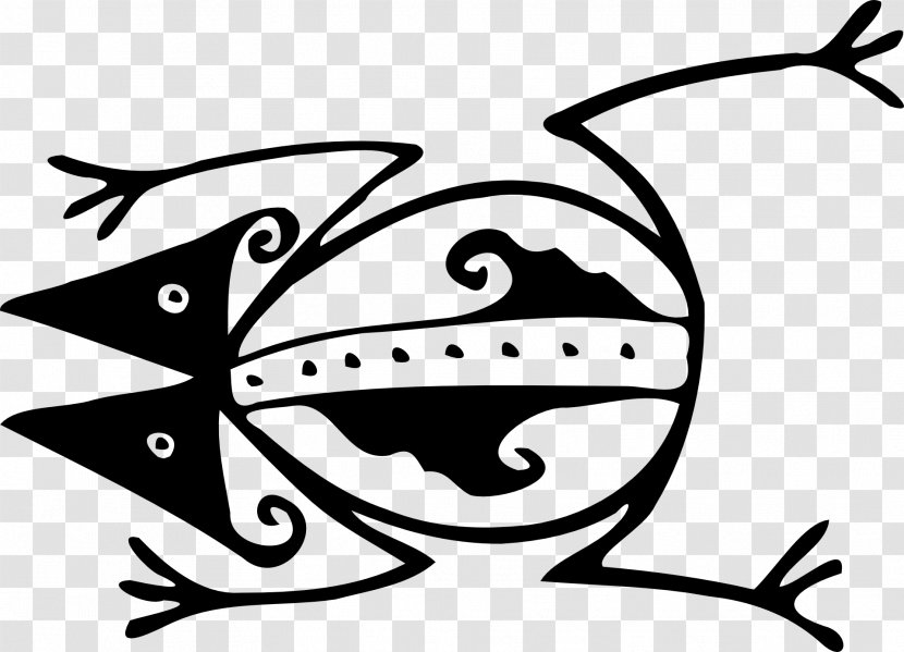 Frog Symbol Clip Art - Black And White - Tribal Transparent PNG