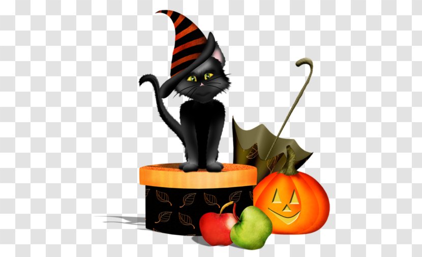 Black Cat Halloween Jack-o'-lantern Boszorkány Holiday Transparent PNG