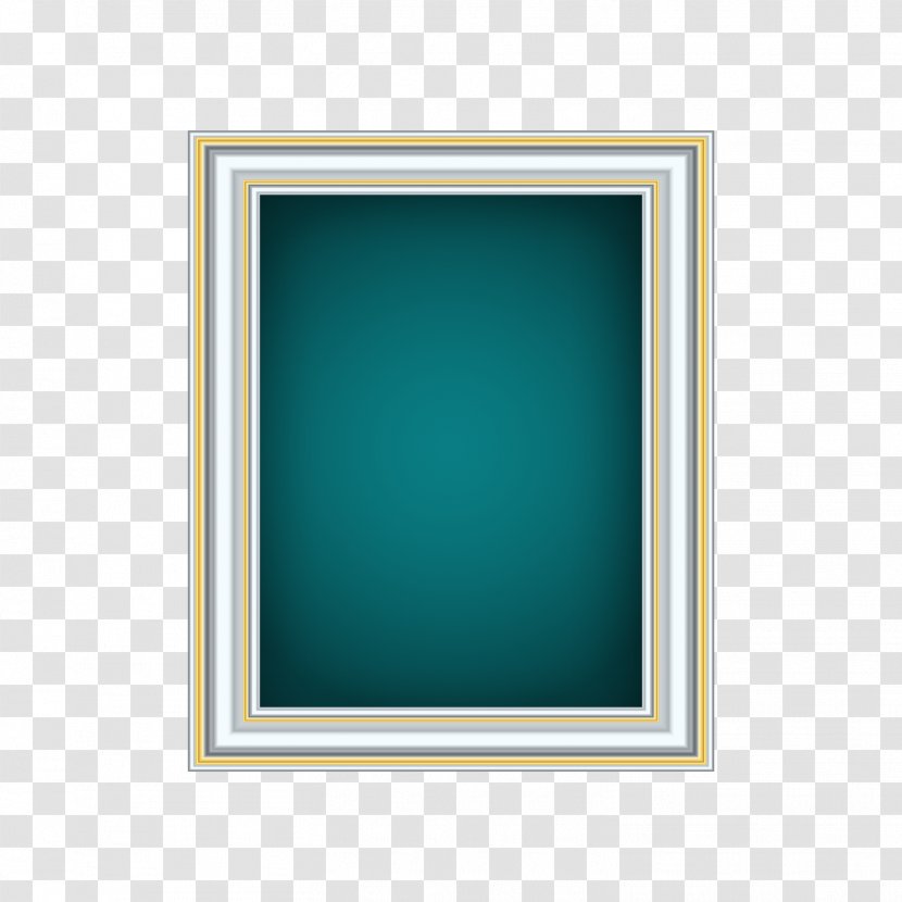 Picture Frame Blue - Vector Transparent PNG