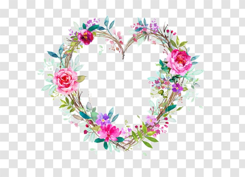 Flower Wreath Heart Painting - Drawing - Hand-painted Peony Flower-shaped Decorative Frame Suspicious Transparent PNG