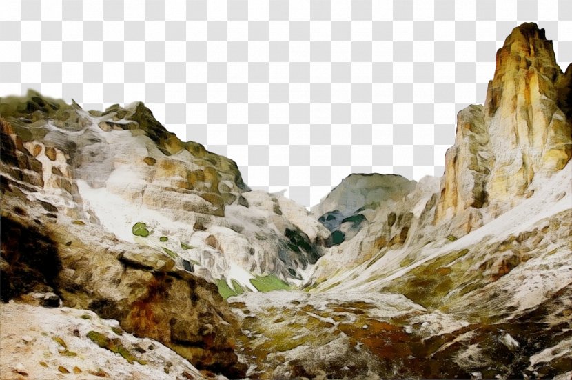 Mountainous Landforms Nature Rock Mountain Natural Landscape - Wet Ink - Outcrop Geological Phenomenon Transparent PNG