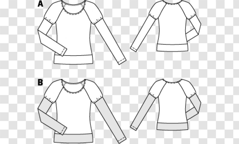 Pattern Sleeve Dress Sketch Seam - Hand Transparent PNG