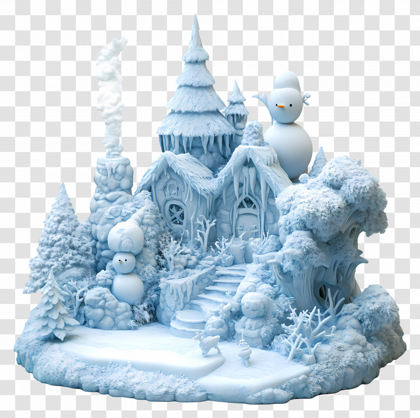 Icy Winter - Snowy Fantasy House Transparent PNG