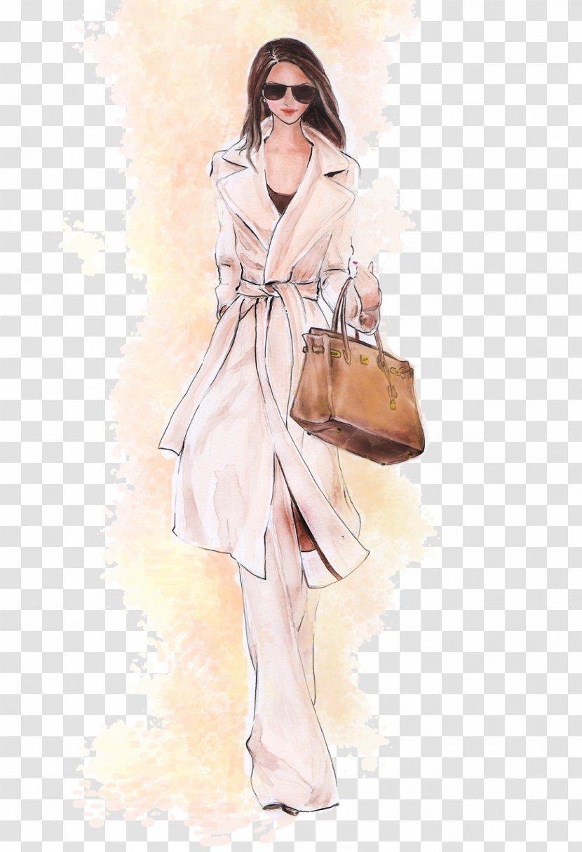 Fashion Model Illustration Clothing Costume Design - Drawing Transparent PNG